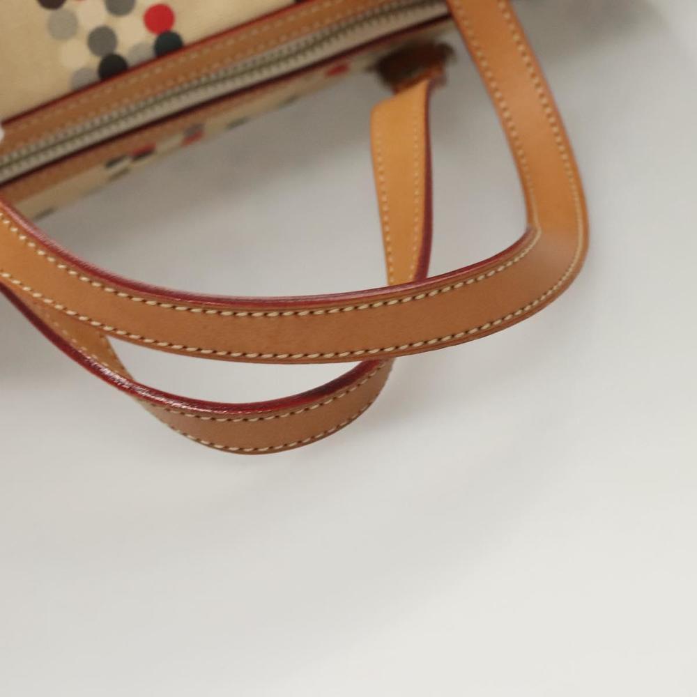 BURBERRY Blue Label Hand Bag Canvas Beige Silver Auth 124153 - Picture 7 of 16